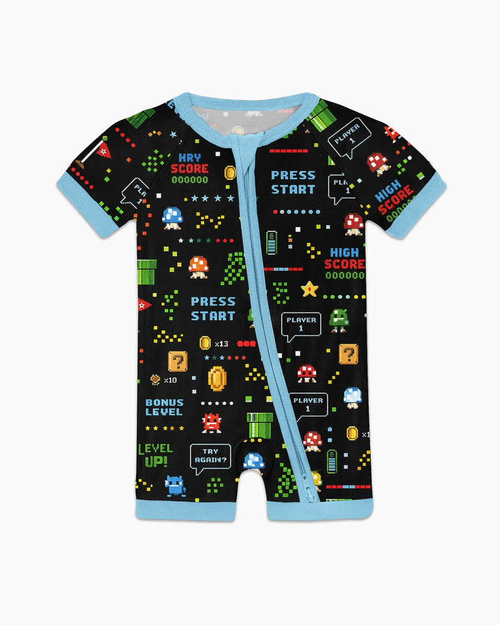 Pixel Game Lover Matching Bamboo Shorty Zippy