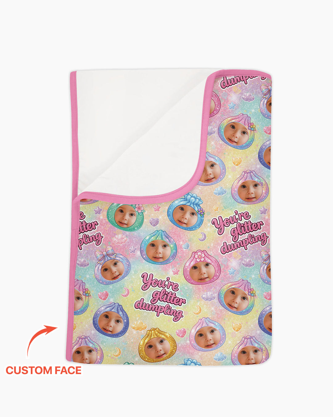 Custom Photo You're Glitter Dumpling Bamboo Blanket