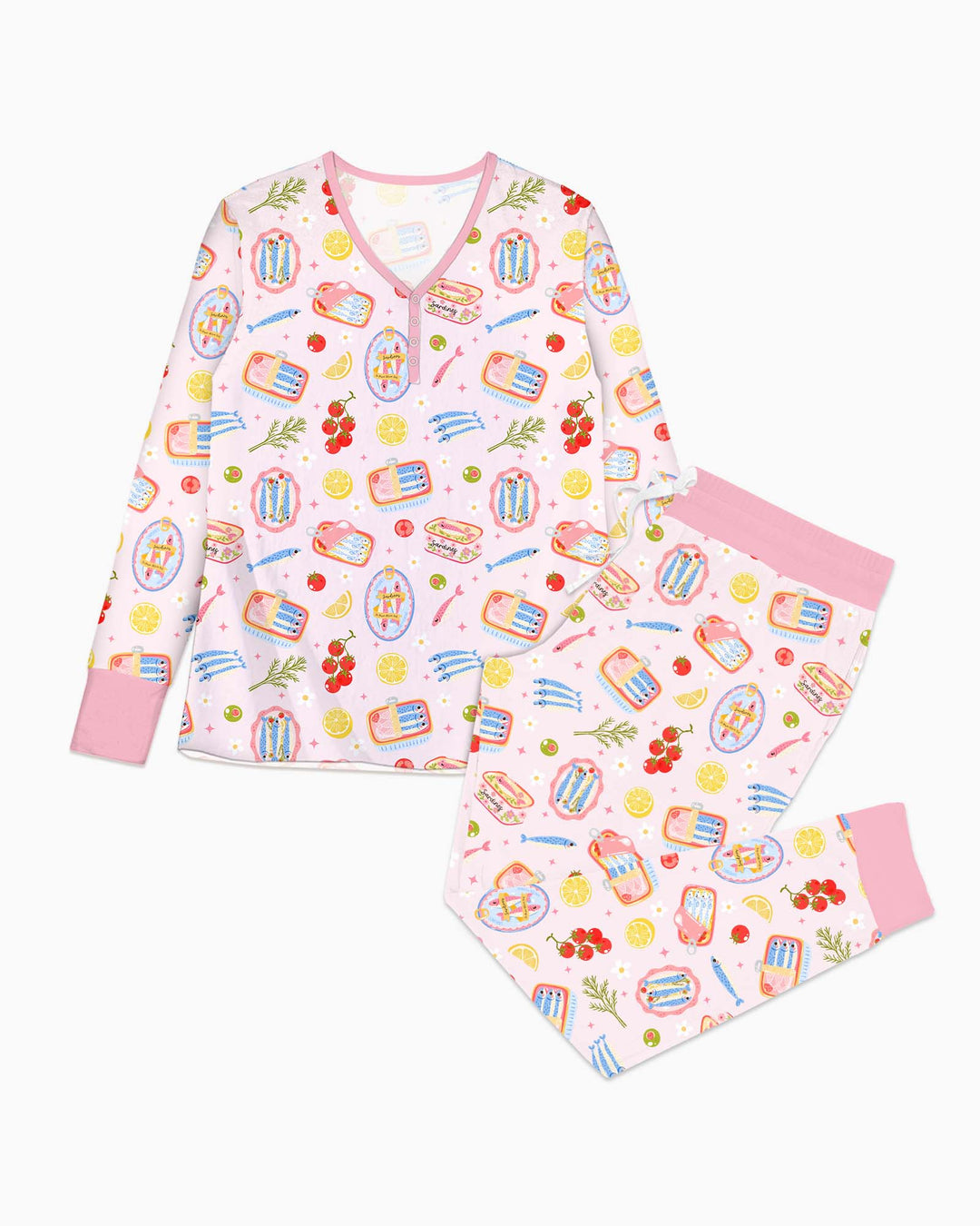 Plantilla de conjunto de pijama de mujer de bambú