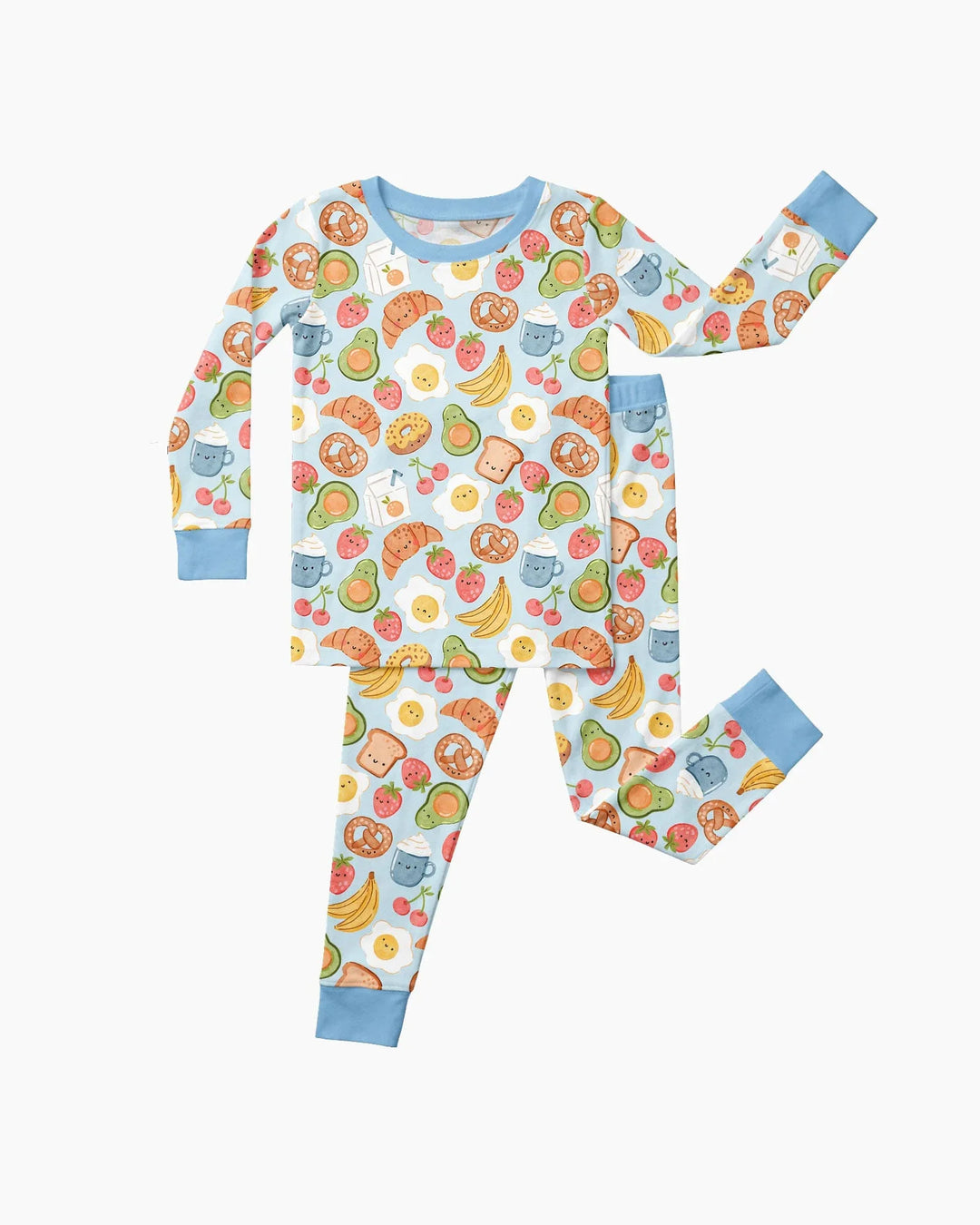 Zweiteiliges Langarm-Pyjama-Set mit Sommerfrüchten