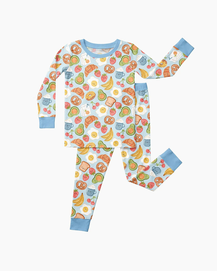 Zweiteiliges Langarm-Pyjama-Set mit Sommerfrüchten