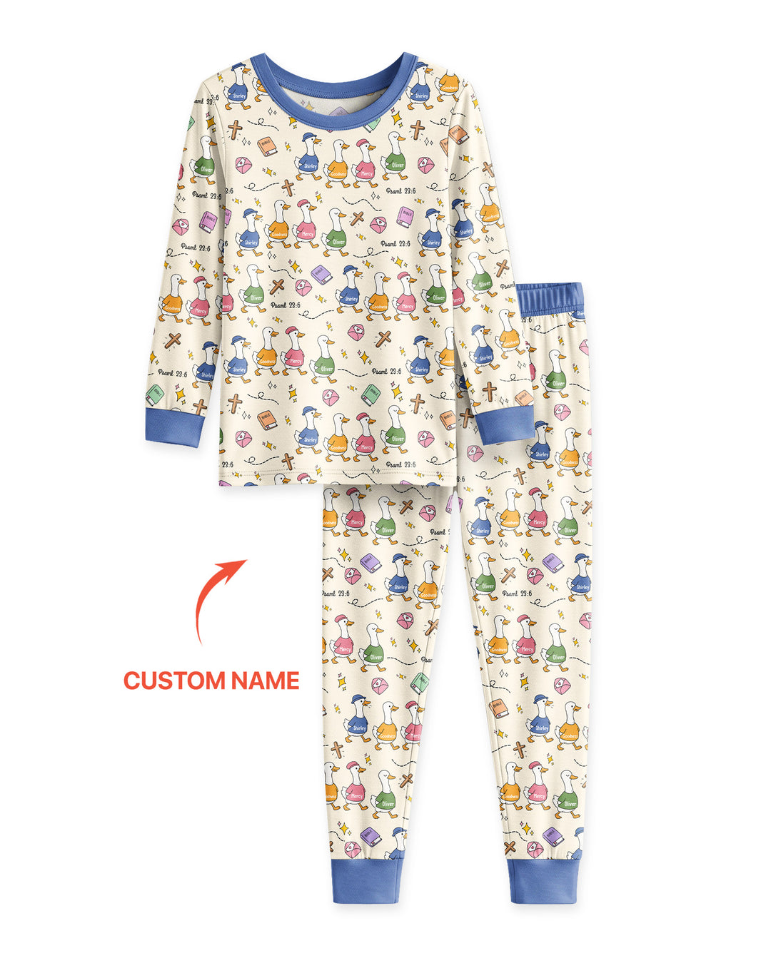 Psalm 23:6 Matching Family Bamboo Two Piece Long Sleeve Pajama Set