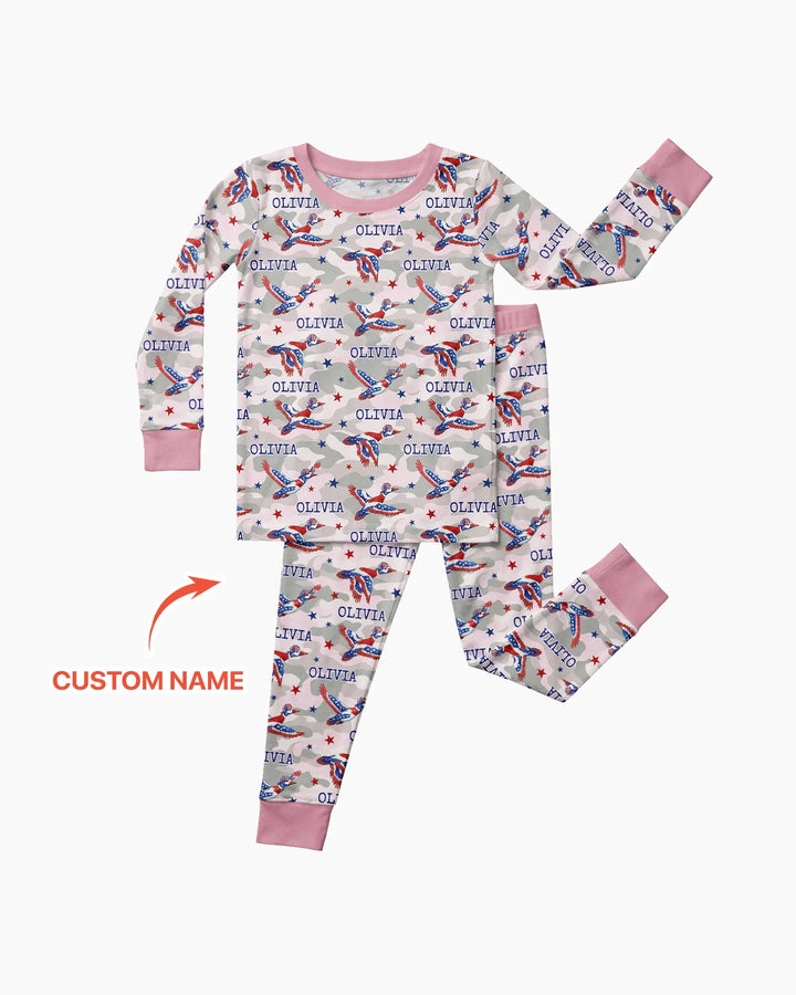 Zweiteiliges Langarm-Pyjama-Set mit Sommerfrüchten