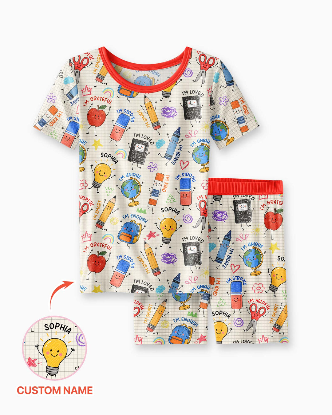 Conjunto de Pijama de Dos Piezas de Bambú con Mangas Cortas y Pantalones Cortos