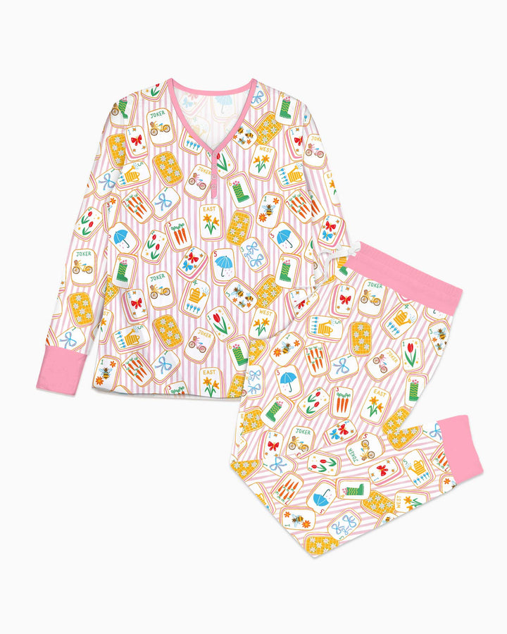 Mahjong Club Mommy & Me Matching Bamboo Women Pajama Set