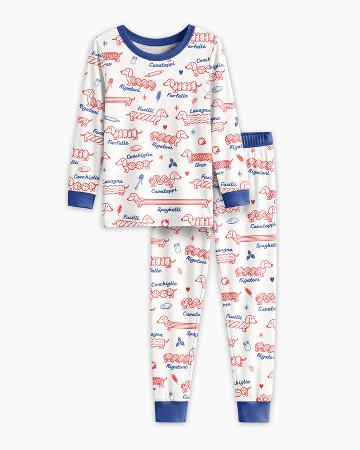 Pasta Pups Bamboo Two Piece Long Sleeve Pajama Set