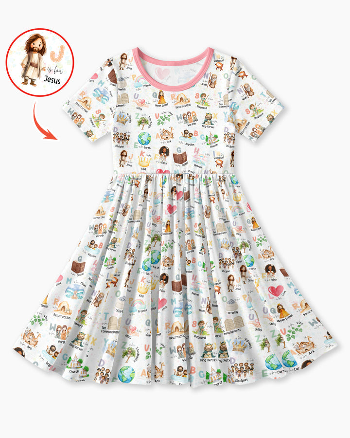 Bible ABC Alphabet Bamboo Twirl Dress
