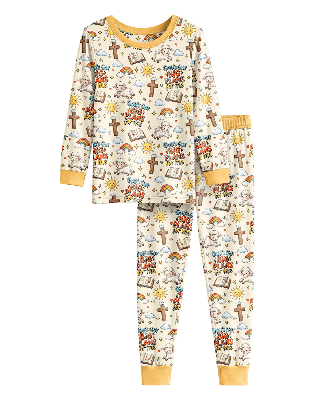 Zweiteiliges Langarm-Pyjama-Set mit Sommerfrüchten