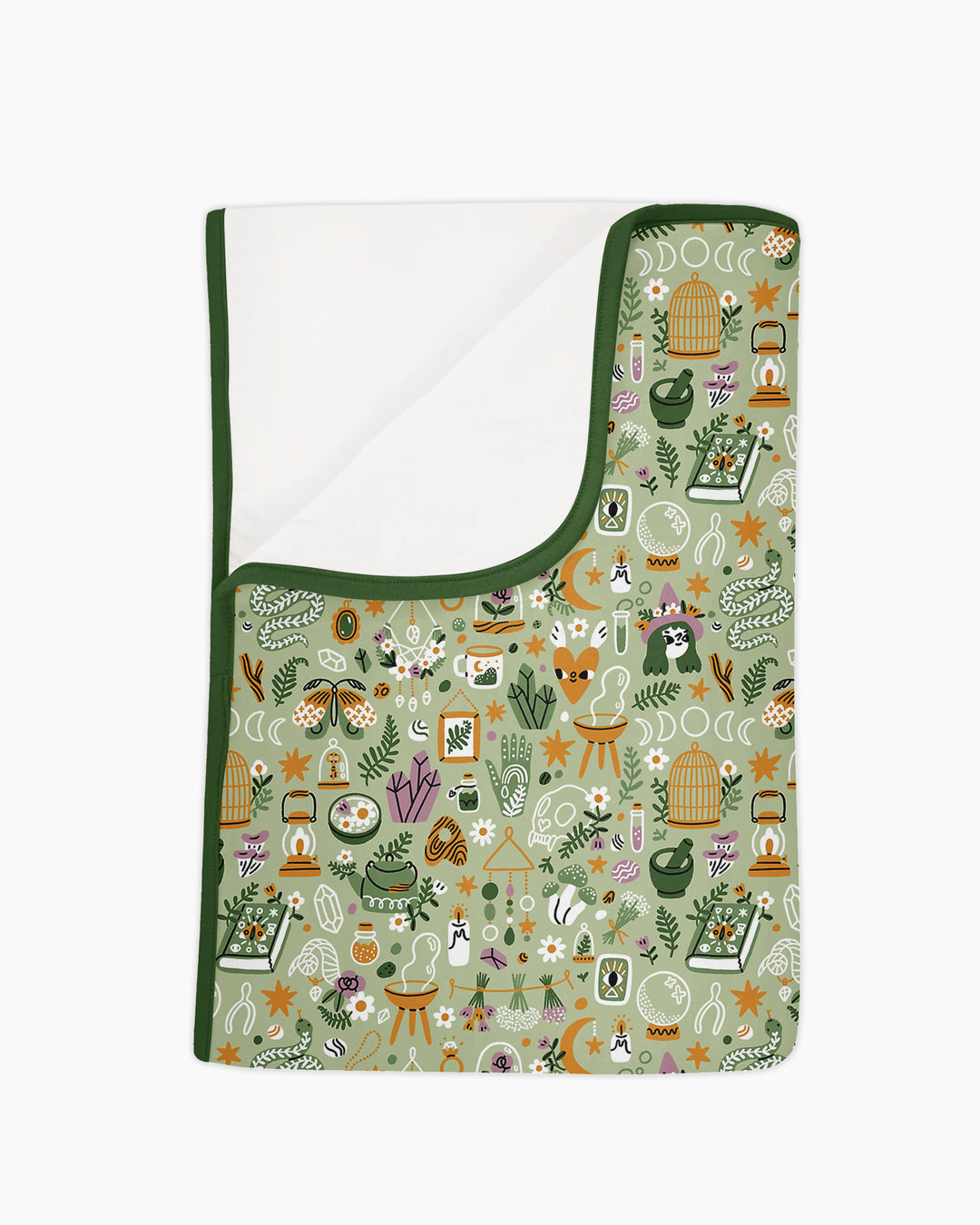 Boho Witchy Celestial Magic Floral Bamboo Blanket