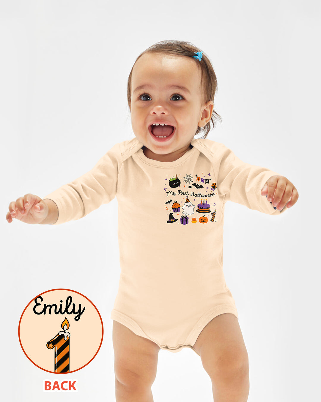 Personalized My First Halloween Pumpkin Bamboo Bodysuit
