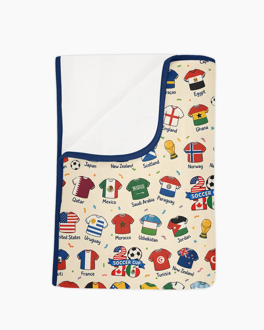 2026 Soccer World Jersey Flag Bamboo Blanket