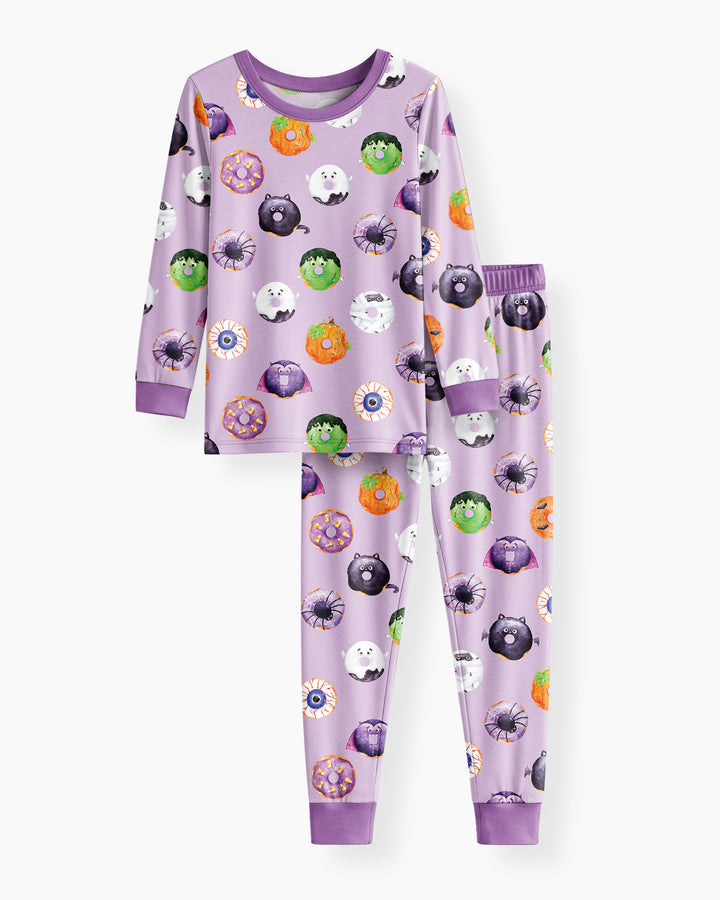 Spooky Donut Bamboo Two Piece Long Sleeve Pajama Set