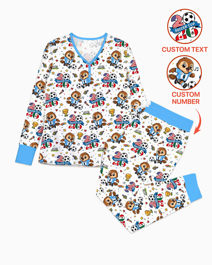 Plantilla de conjunto de pijama de mujer de bambú