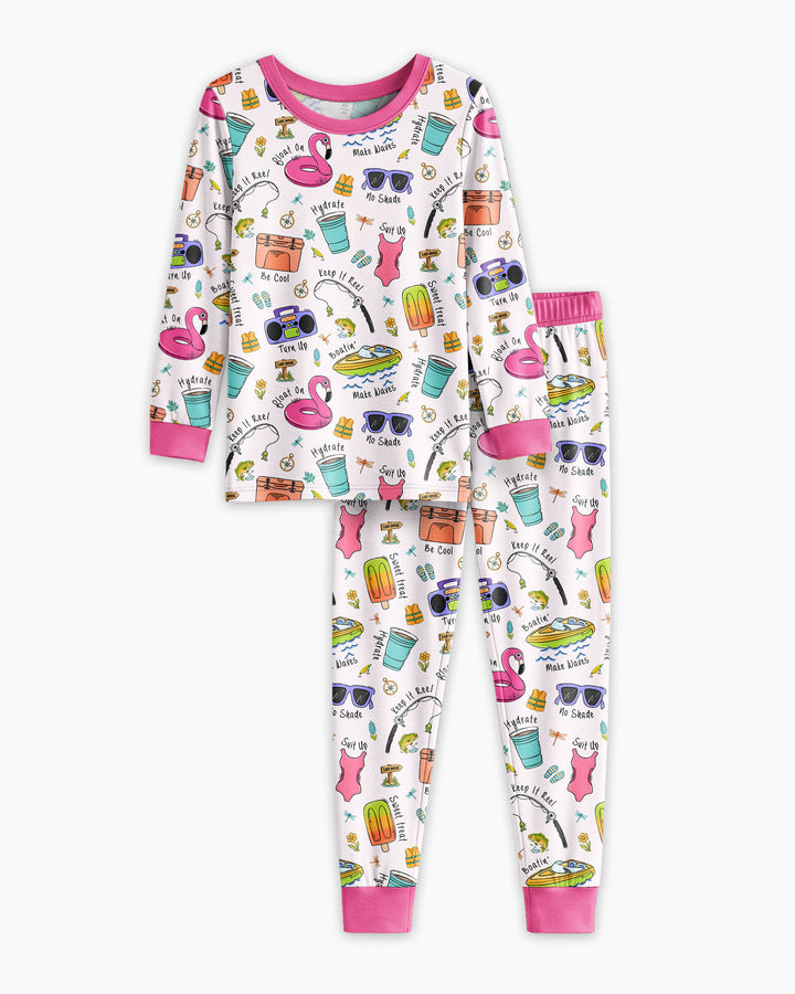 Zweiteiliges Langarm-Pyjama-Set mit Sommerfrüchten