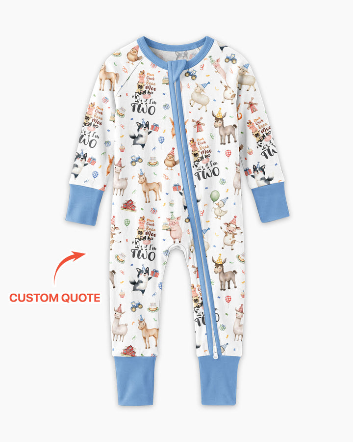 Custom Birthday Barnyard Bash Family Party Bamboo Convertible Zippy
