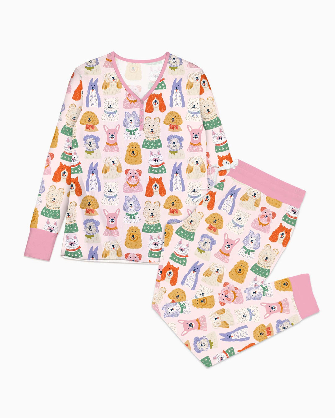 Plantilla de conjunto de pijama de mujer de bambú