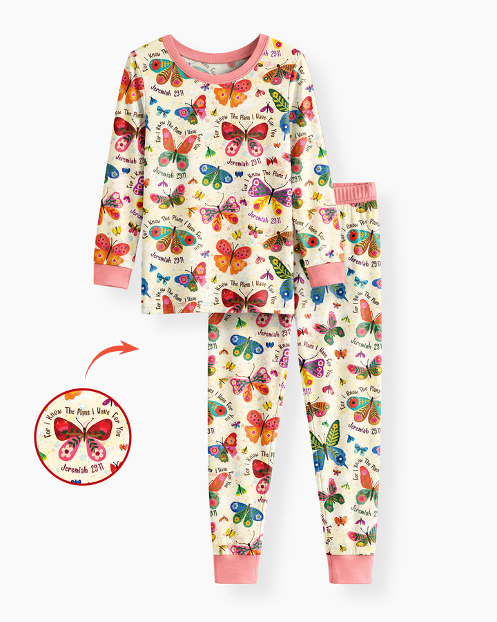 Zweiteiliges Langarm-Pyjama-Set mit Sommerfrüchten