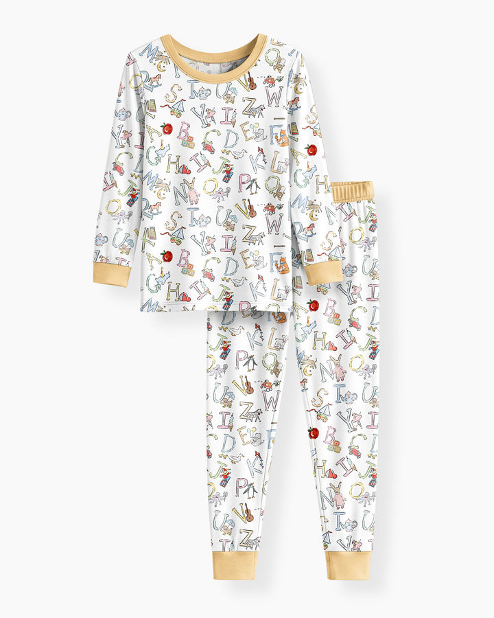 ABC Whimsy Bamboo Two Piece Long Sleeve Pajama Set