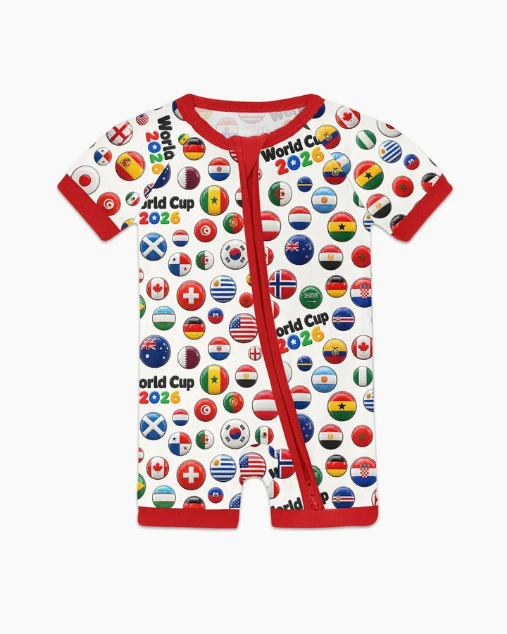 Soccer Cup All Country Balls Bamboo Shorty Zippy