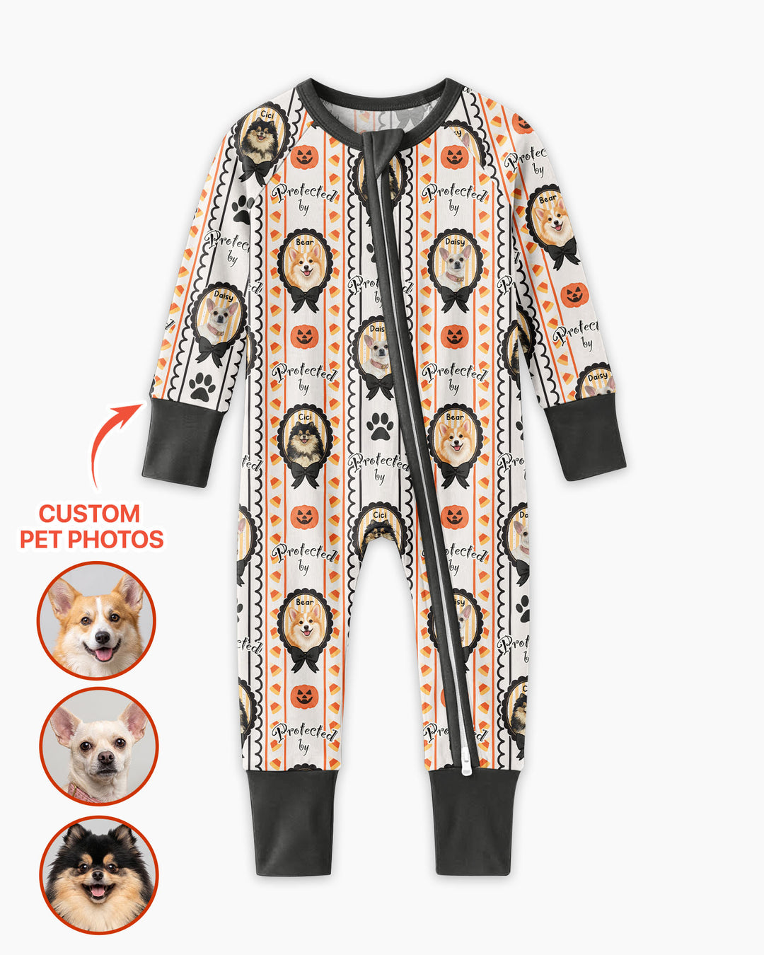 Custom Pet Photos Spooky Protector Bamboo Convertible Zippy