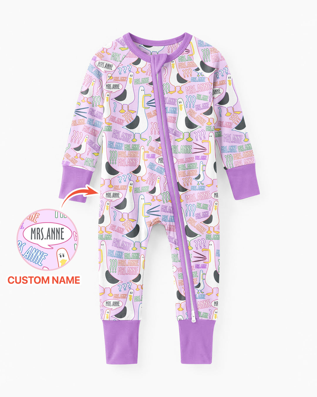 Teacher Teacher Teacher Funny Seagull Bamboo Convertible Zippy