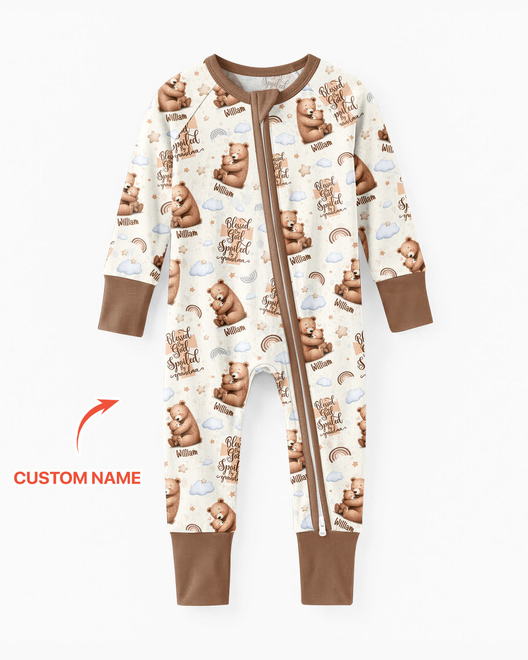 Custom Name Blessed By God Spoiled By Grandma Bamboo Convertible Zippy