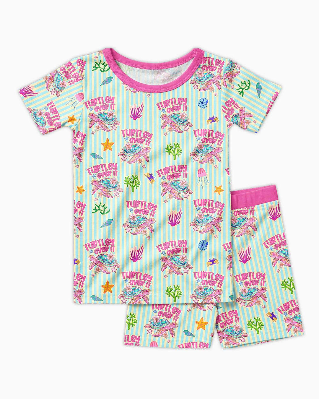 Conjunto de Pijama de Dos Piezas de Bambú con Mangas Cortas y Pantalones Cortos