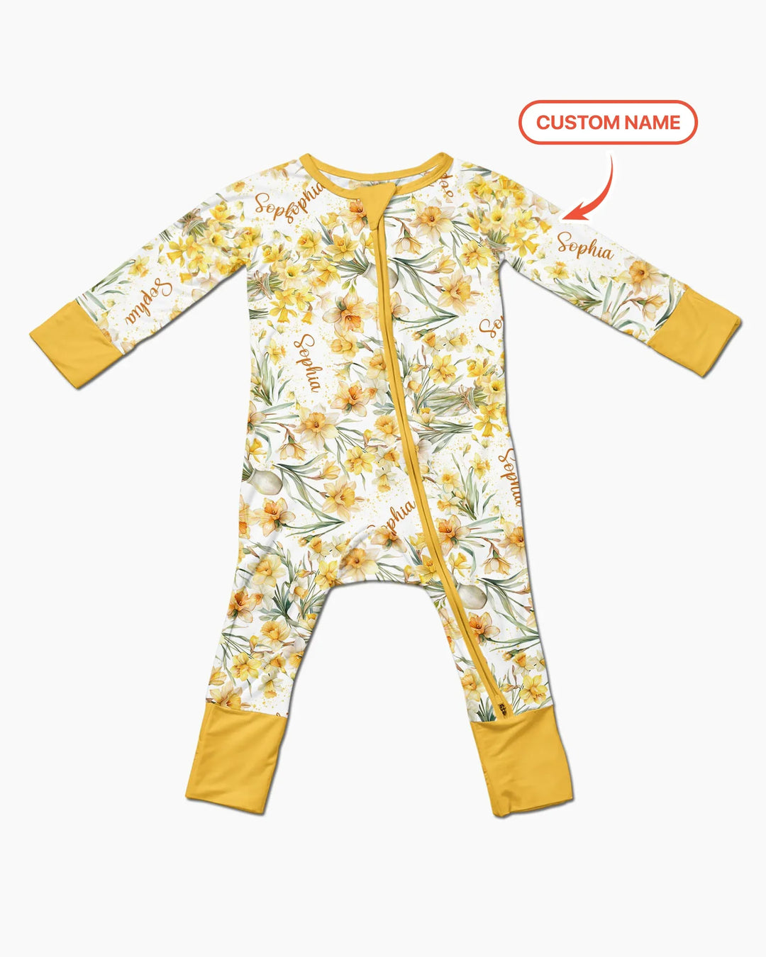Bambú Convertible Zippy con Flores de Mes de Nacimiento y Nombre Personalizado