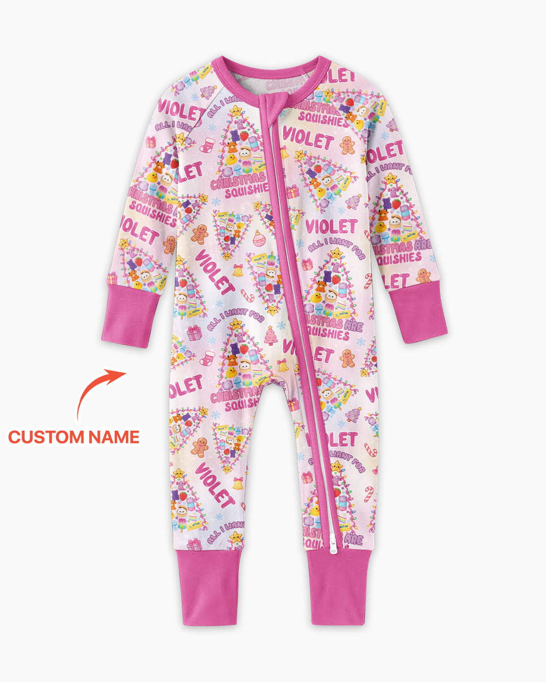Custom Name All I Want For Christmas Are Squishies Bamboo Convertible Zippy