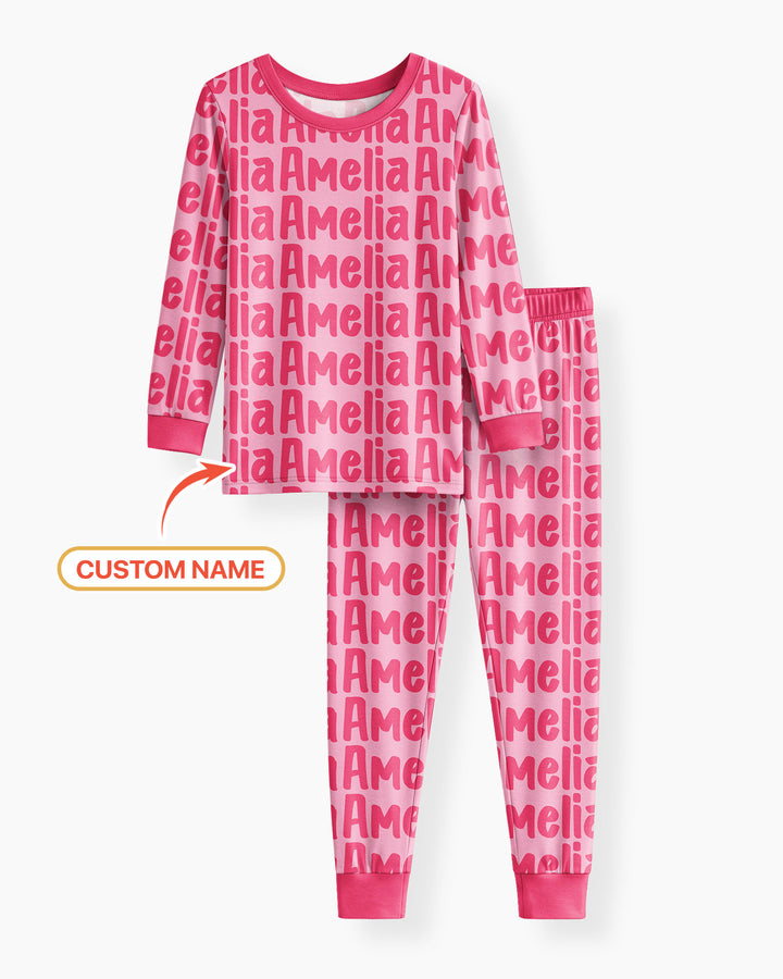 Little Letters Bamboo Two Piece Long Sleeve Pajama Set Bamboo Two Piece Long Sleeve Pajama Set