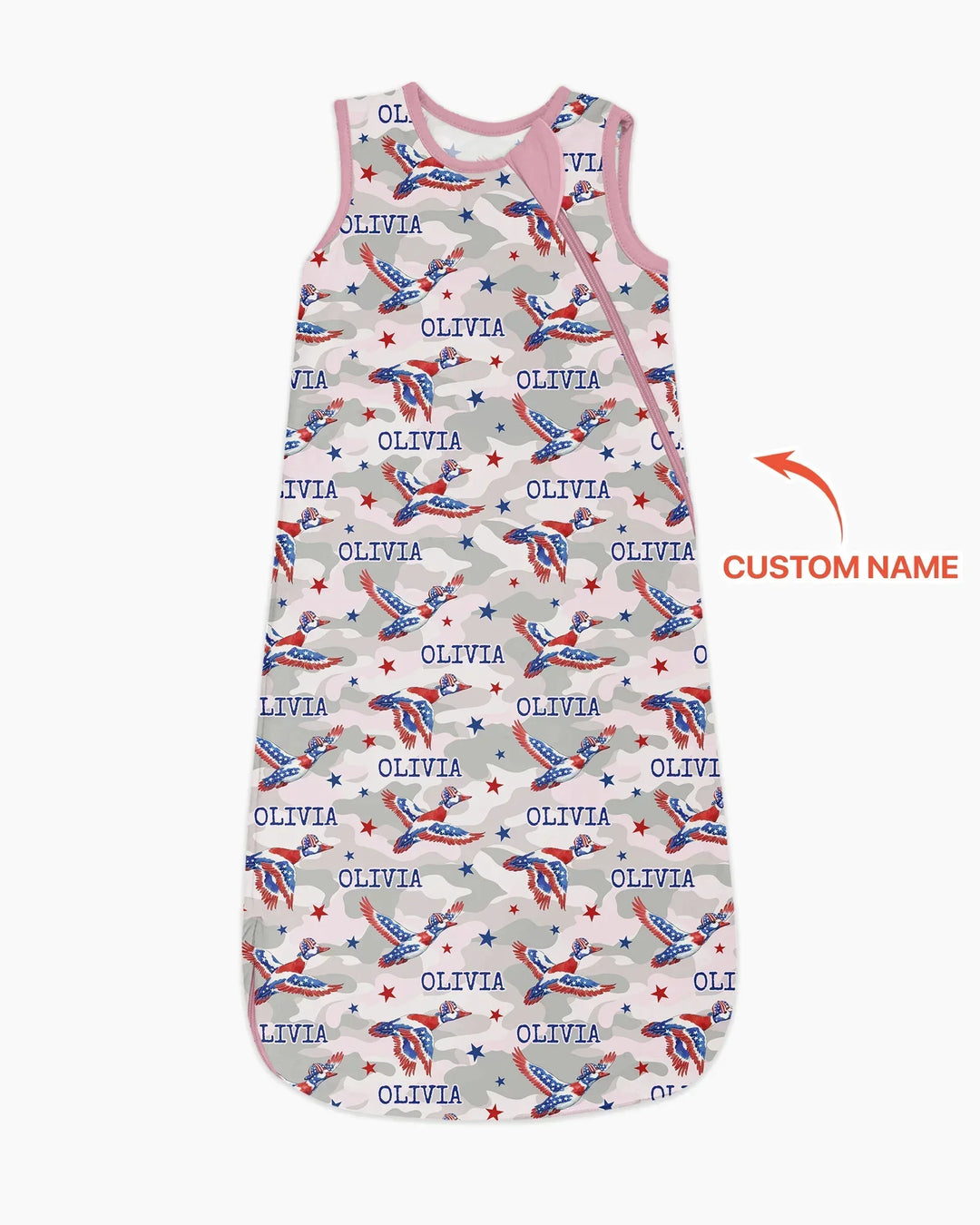 Custom Name America Mallard Duck Family Matching Bamboo Sleep Bag