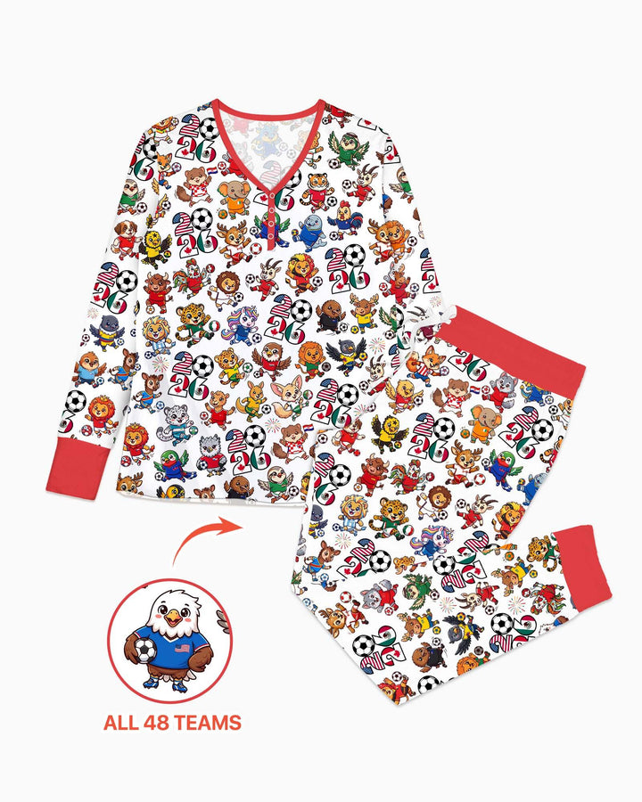 Plantilla de conjunto de pijama de mujer de bambú