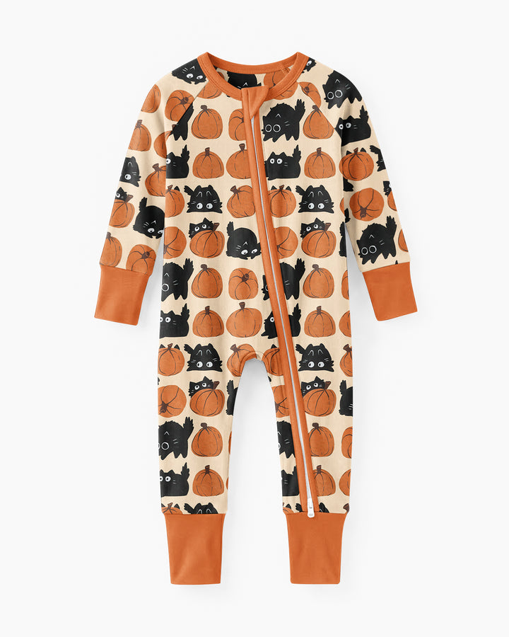 Black Cat Pumpkins Bamboo Convertible Zippy