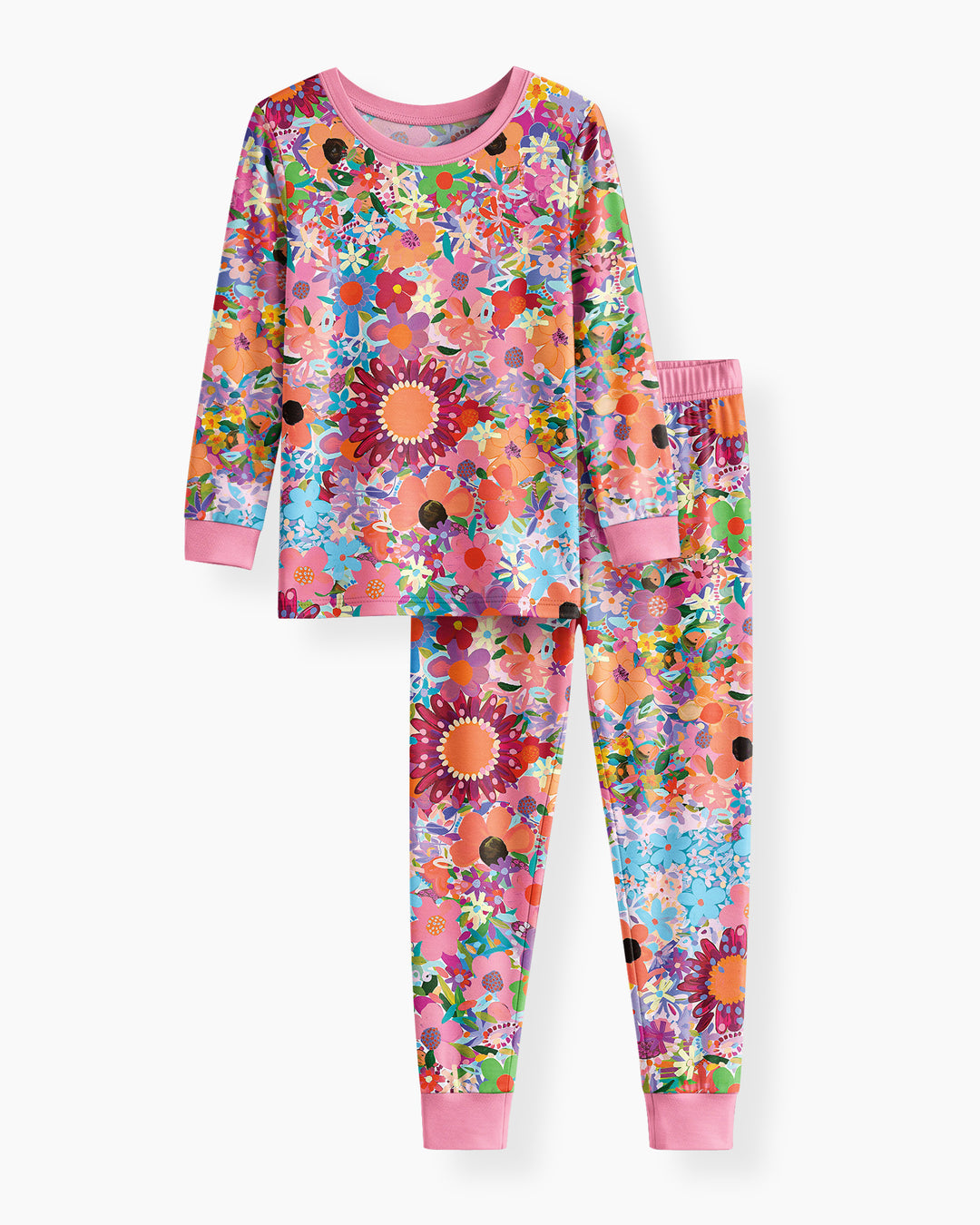 Conjunto de pijama de dos piezas de bambú Rainbow Blooms