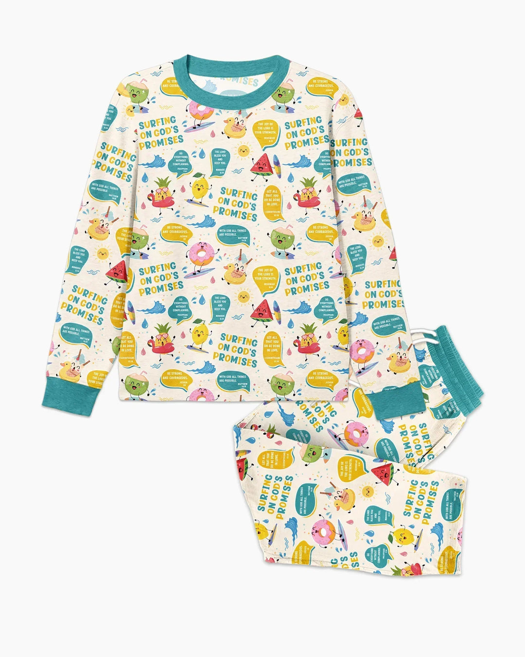Summer Fruits Surfing On God's Promises Bamboo Men's Pajama Set