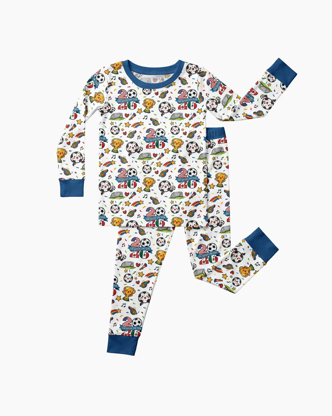 Soccer Fever 2026 Family Matching Bamboo Two Piece Long Sleeve Pajama Set