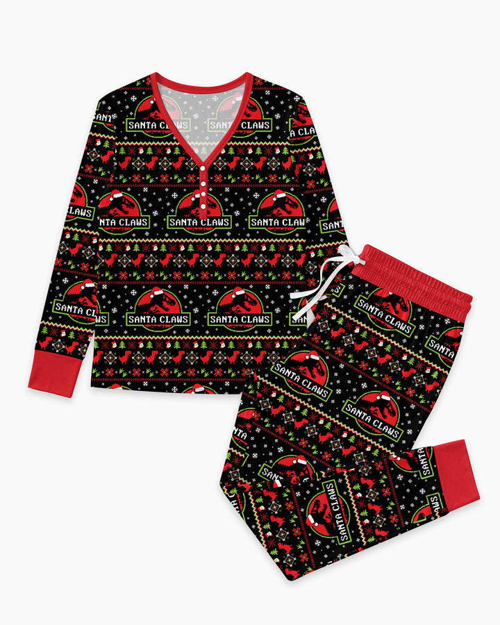 Santa Claws Christmas Bamboo Women Pajama Set