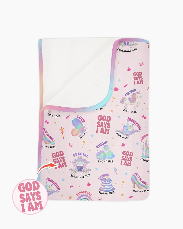 God Says I Am Girl Bamboo Blanket