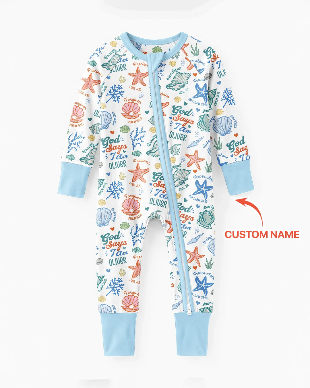 Coastal God Says I Am Custom Name Bamboo Convertible Zippy
