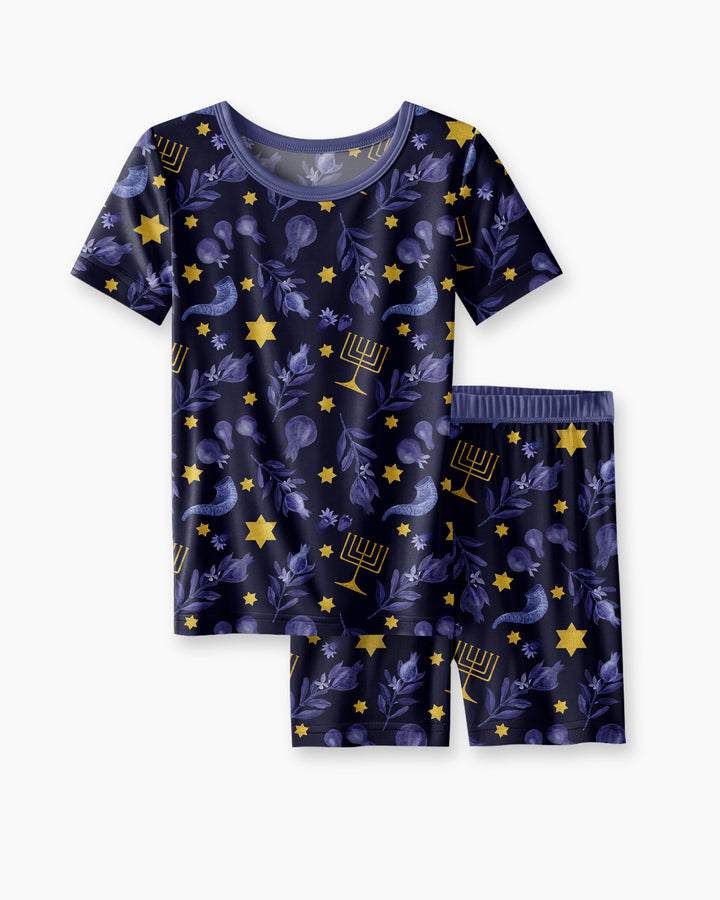 Schlafanzug-Set zweiteilig, kurze Ärmel, kurze Hose, Bambus