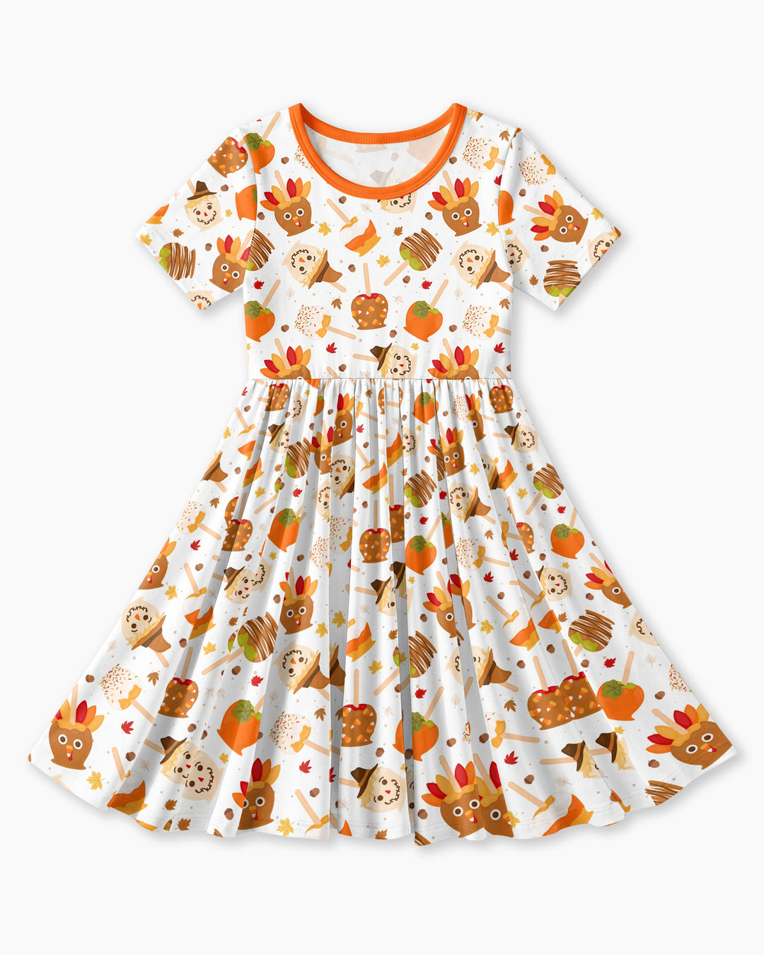 Fall Caramel Apple Family Matching Bamboo Twirl Dress