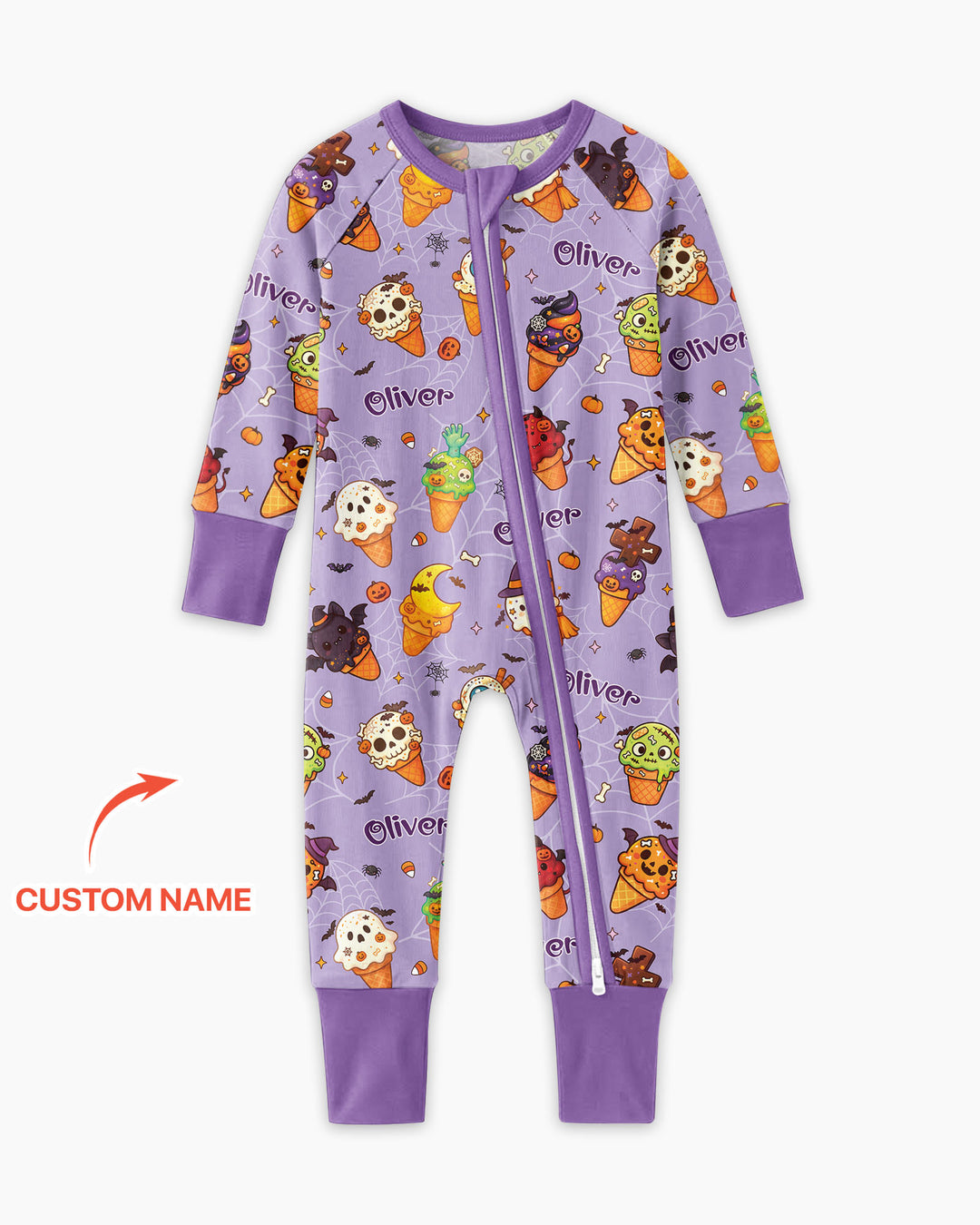 Custom Name Halloween Ice Cream Bamboo Convertible Zippy
