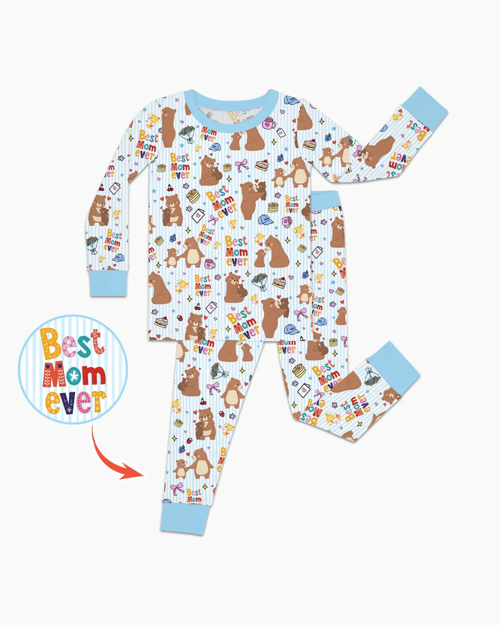 Best Mama Bear Ever Family Matching Bamboo Two Piece Long Sleeve Pajama Set