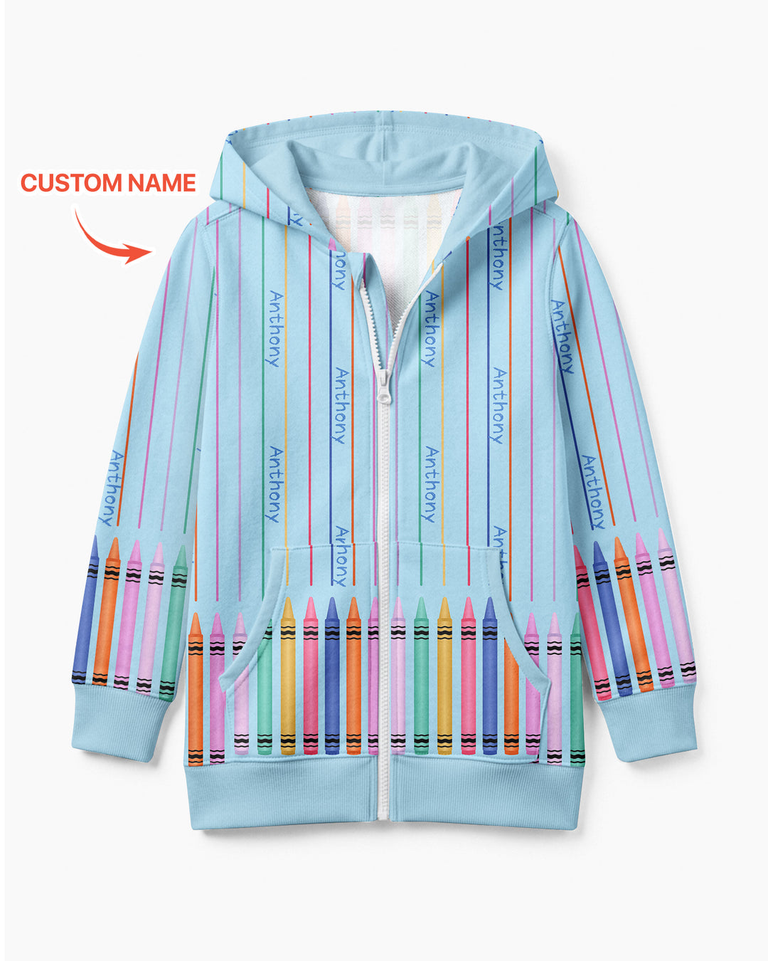 Sudadera con capucha y cremallera de bambú personalizada
