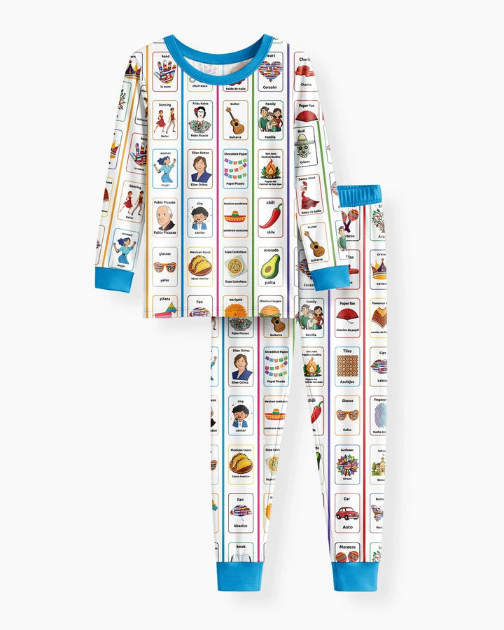Lotería Hispanic Heritage Month Bamboo Two Piece Long Sleeve Pajama Set