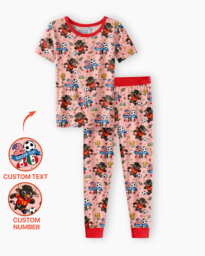 Conjunto de pijama de dos piezas de bambú de manga corta, plantilla personalizada