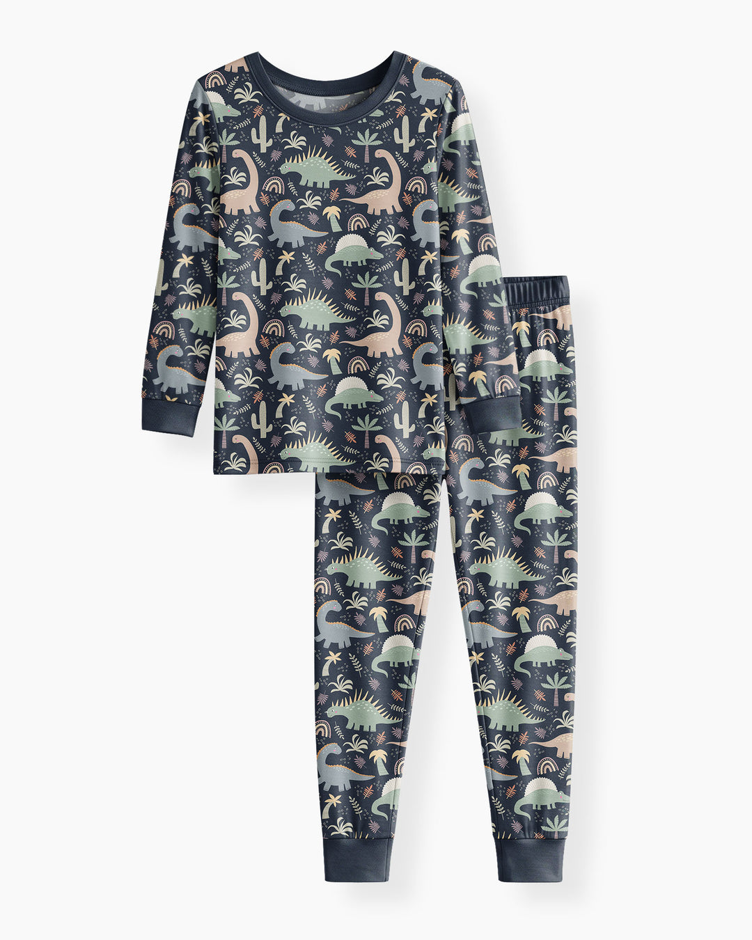 Navy Jurassic Jungle Bamboo Two Piece Pajama Set