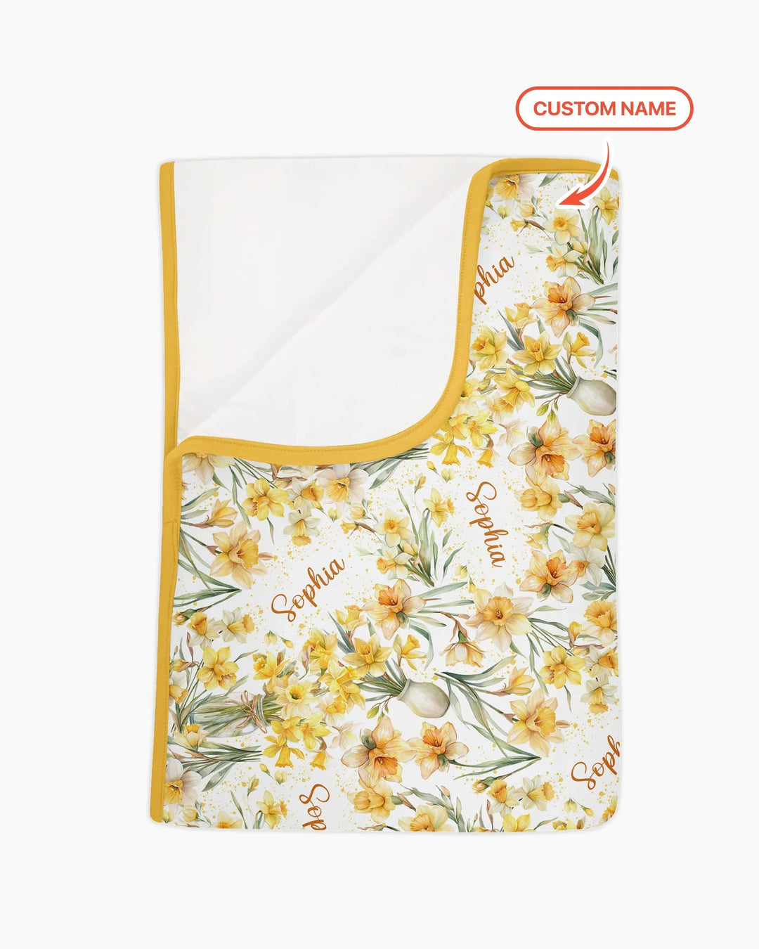 Custom Name Birth Month Flowers Bamboo Blanket