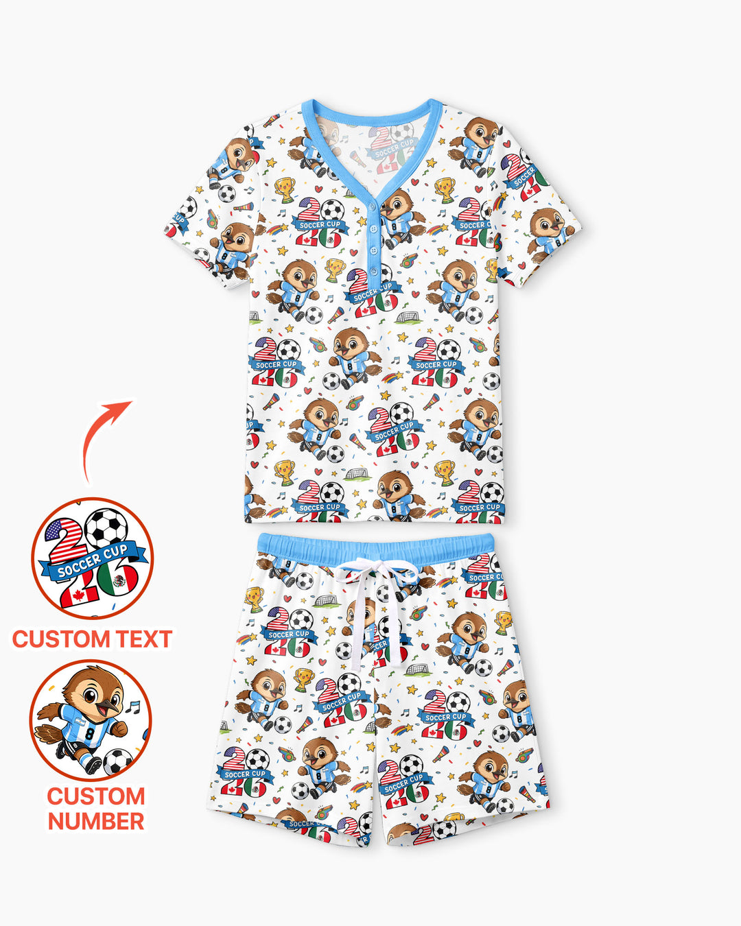 We Are The Champions Soccer Cup 2026 Bamboo Women Short Sleeve Short Pajama Set