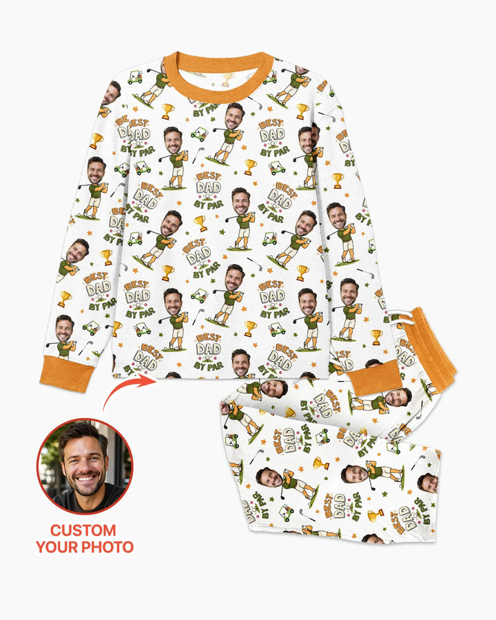 Custom Photo Daddy's Little Caddie Daddy & Me Matching Bamboo Men's Pajama Set